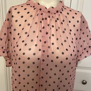 Sheer polka dot blouse